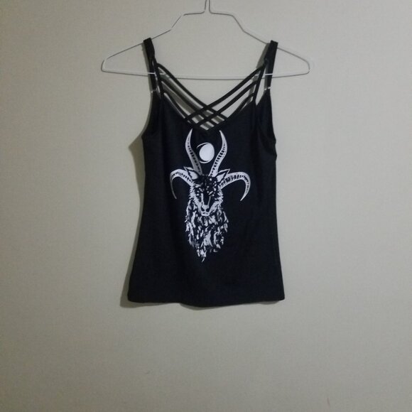 Black Gothic Tank Top, size medium? - Picture 3 of 3